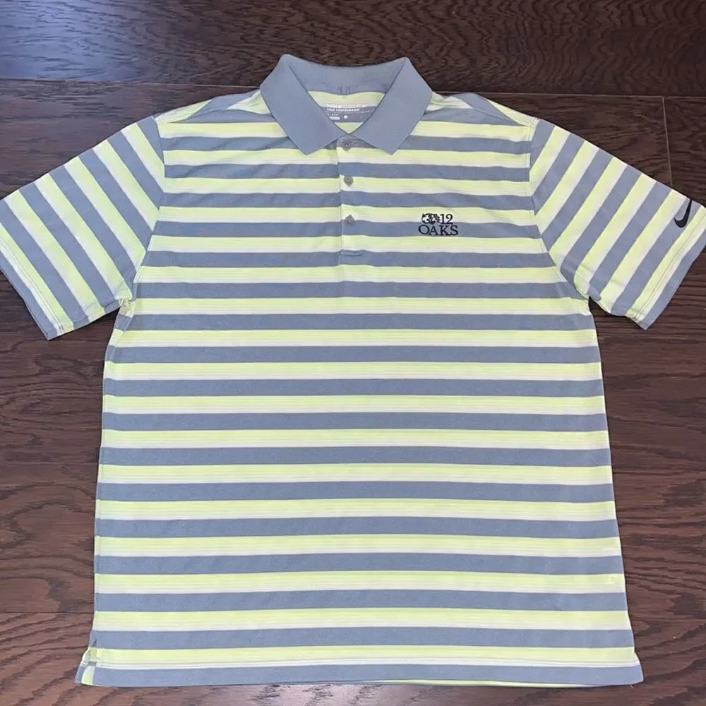 Nike Tour Performance Neon/Gray 12 Oaks Raleigh NC area Golf Course shirt L